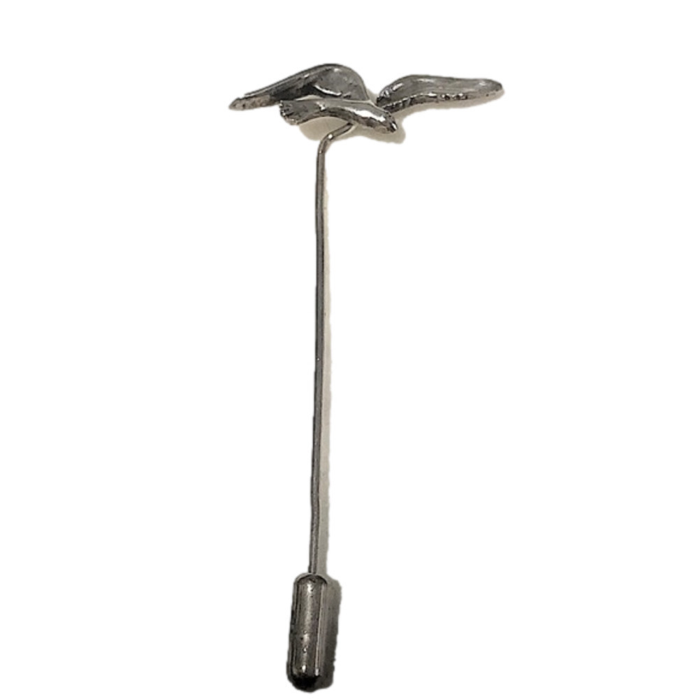 VTG Sterling Silver Seagull Gull Bird Stick Pin Brooch 2.6”